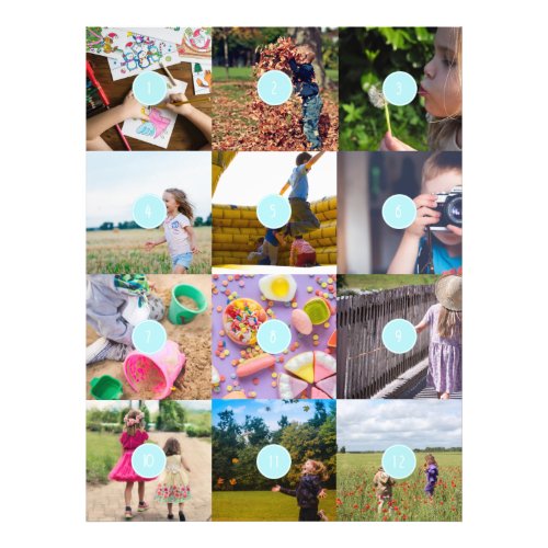 Add your own 12 Photos Customizable Card Photo Print