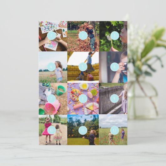 Add your own 12 Photos Customizable Postcard (Standing Front)
