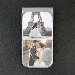 Add Your Own - 2 Photo Gallery Personalized Silver Finish Money Clip