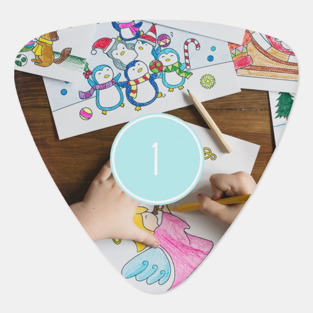 Add Your Own 2 Photos Customizable guitar pick (Front)