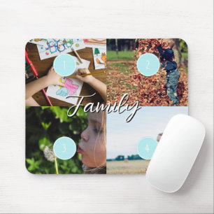 Add Your Own 4 Family Photos collage mouse pad