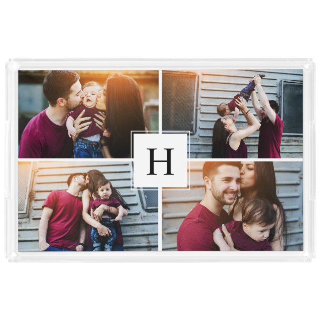 Add Your Own - 4 Photo Gallery Personalized Acrylic Tray (Front)