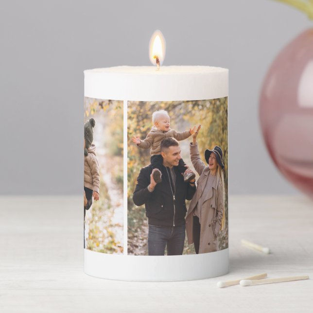 Add Your Own | 4 Photo Gallery  Pillar Candle (In Situ)