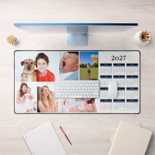 Add Your Own 6 Photo Collage With 2027 Calendar Desk Mat
