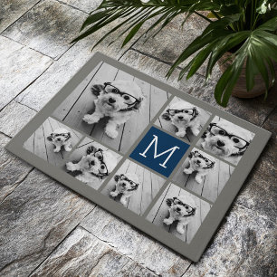 Add Your Own 8 Photo Collage -- CAN edit COLOR Doormat