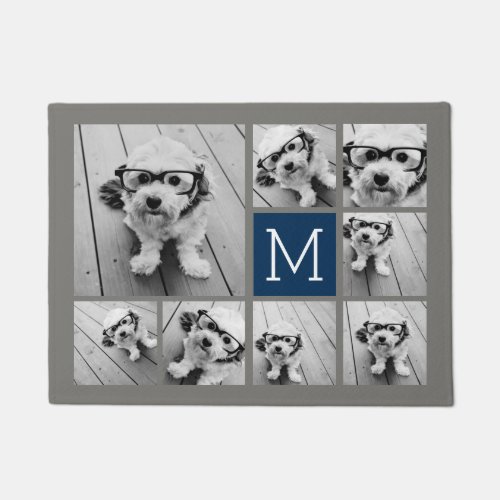 Add Your Own 8 Photo Collage __ CAN edit COLOR Doormat