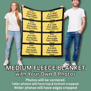 Add your Own 8 Train Photos  Fleece Blanket