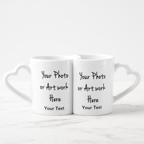 Add Your Own Art Photo Text Coffee Mug Set