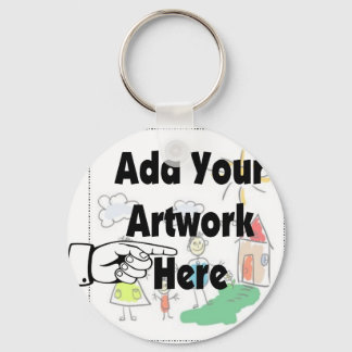 Add your own Artwork or Kid's Artwork for gifts Keychain
