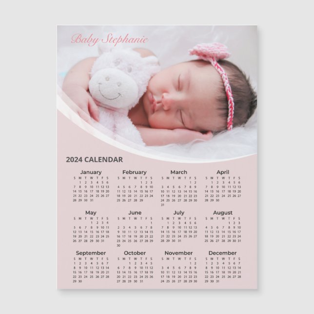 Add Your Own Baby Photo 2024 Calendar | Magnet (Front)