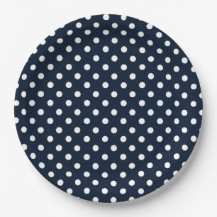 Add Your Own Background Color Polka Dots Party Paper Plates