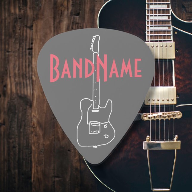 add your own band name white delrin guitar pick (Creator Uploaded)