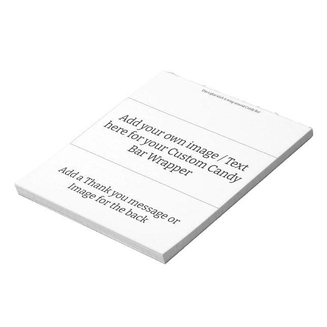 Add your own - Blank Candy Bar Wrapper Party Favor Notepad (Rotated)