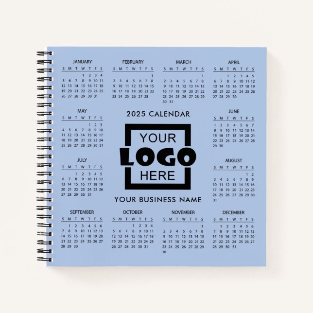 Add Your Own Business Logo 2025 Calendar Notebook (Front)
