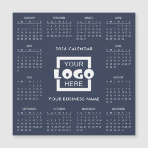 Add Your Own Business Logo 2026 Calendar Magnet