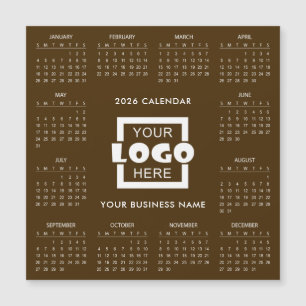Add Your Own Business Logo 2026 Calendar   Magnet