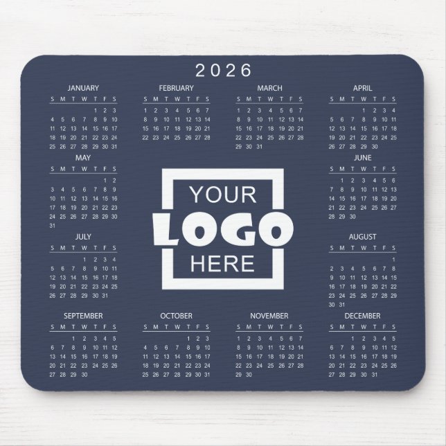 Add Your Own Business Logo 2026 Calendar Mouse Pad (Front)