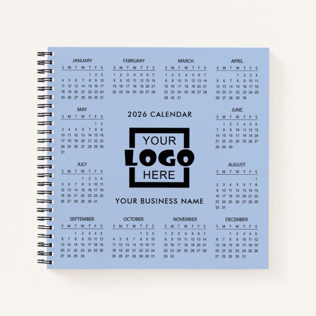 Add Your Own Business Logo 2026 Calendar |  Notebook (Front)