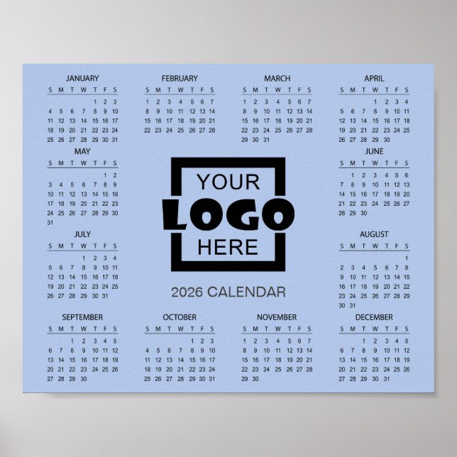 Add Your Own Business Logo 2026 Calendar Poster (Front)
