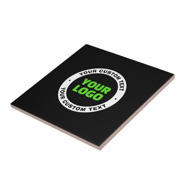 Add Your Own Business Logo or Uploaded Design Ceramic Tile (Side)