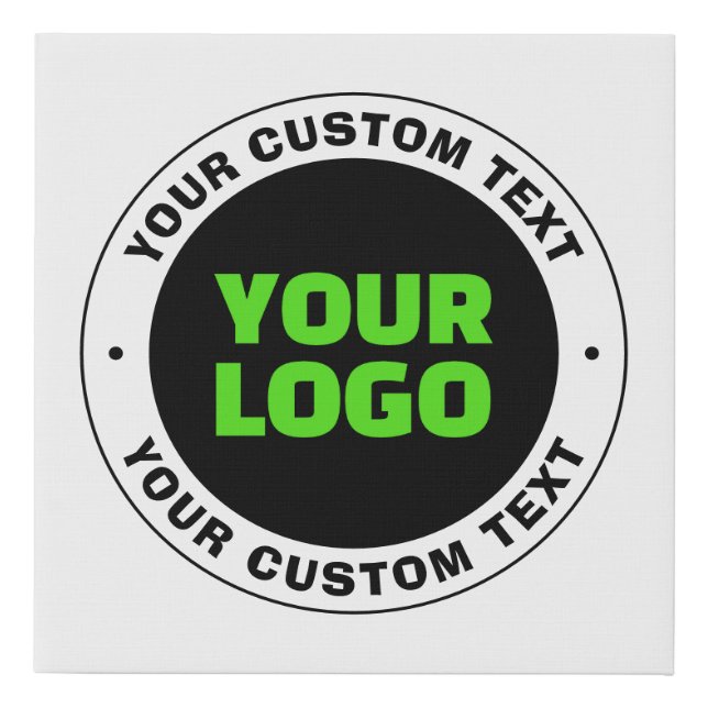 Add Your Own Business Logo or Uploaded Design Faux Canvas Print (Front)