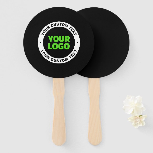 Add Your Own Business Logo or Uploaded Design Hand Fan (Front and Back)