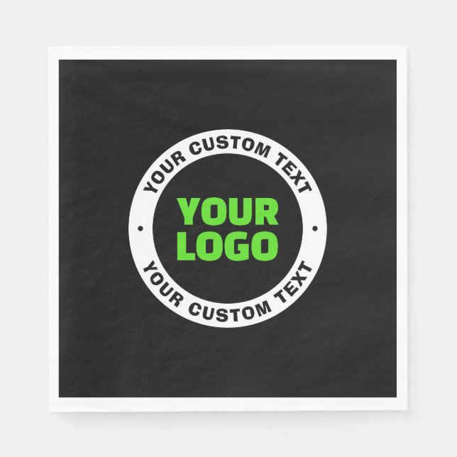 Add Your Own Business Logo or Uploaded Design Napkins (Front)