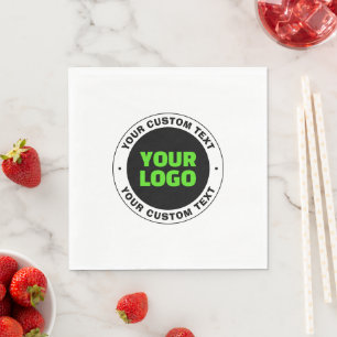 Add Your Own Business Logo or Uploaded Design Napkins
