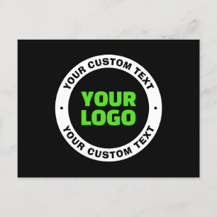 Add Your Own Business Logo or Uploaded Design Postcard