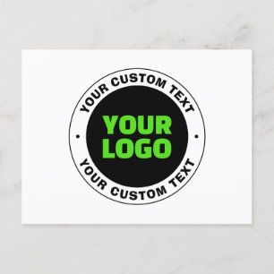Add Your Own Business Logo or Uploaded Design Postcard