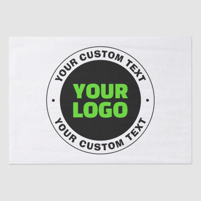 Add Your Own Business Logo or Uploaded Design Tissue Paper (Front)