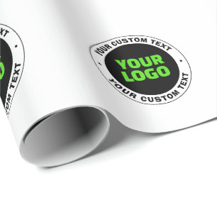 Add Your Own Business Logo or Uploaded Design Wrapping Paper