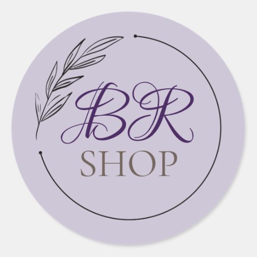 add your own Business logo  purple Classic Round Sticker