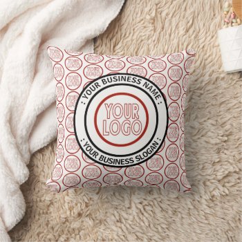 Add Your Own Business Personalized Logo Branding Throw Pillow by Ricaso_Intros at Zazzle
