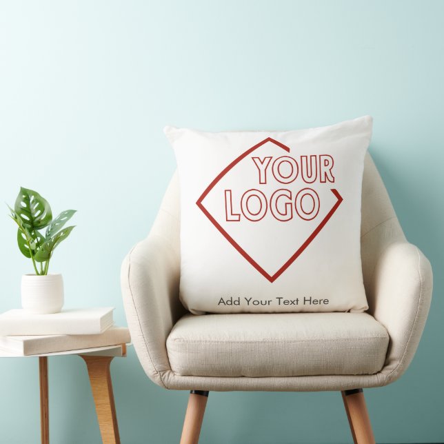 Add Your Own Business Personalized Logo Branding Throw Pillow (Chair)