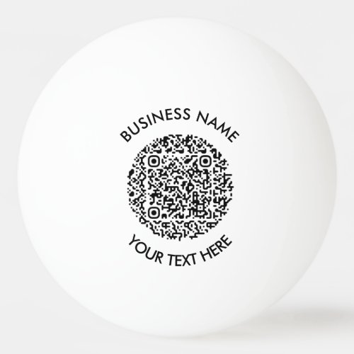 Add your own business QR Code Logo Minimal Simple Ping Pong Ball