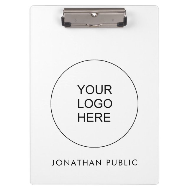 Add Your Own Company Business Logo Here Clipboard (Front)