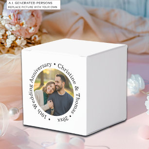 Add Your Own Couple Photo 10th Wedding Anniversary Favor Boxes
