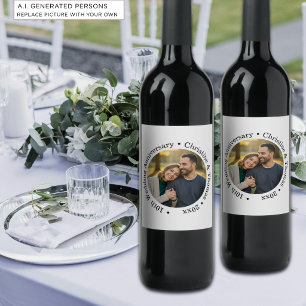 Add Your Own Couple Photo 10th Wedding Anniversary Wine Label