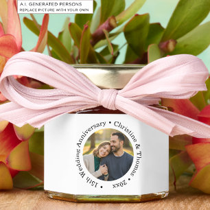 Add Your Own Couple Photo 15th Wedding Anniversary Honey Jar Favors