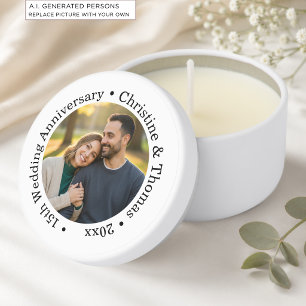 Add Your Own Couple Photo 15th Wedding Anniversary Mini Candle Favors