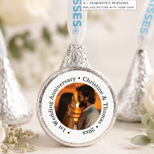 Add Your Own Couple Photo 1st Wedding Anniversary Hershey®'s Kisses®