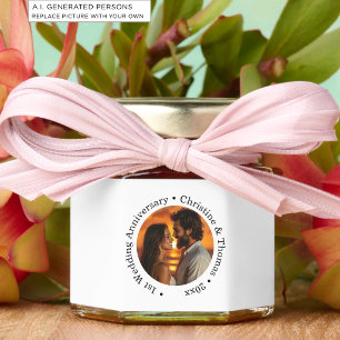 Add Your Own Couple Photo 1st Wedding Anniversary Honey Jar Favors