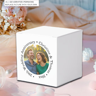 Add Your Own Couple Photo 20th Wedding Anniversary Favor Boxes