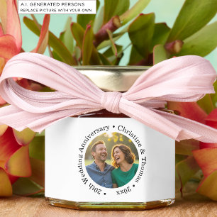 Add Your Own Couple Photo 20th Wedding Anniversary Honey Jar Favors