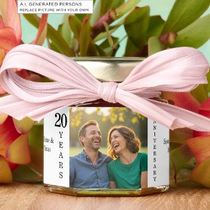 Add Your Own Couple Photo 20th Wedding Anniversary Honey Jar Favors
