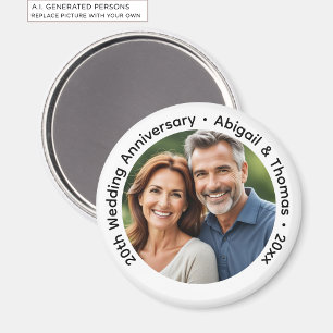 Add Your Own Couple Photo 20th Wedding Anniversary Magnet