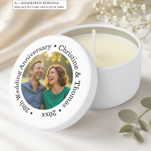 Add Your Own Couple Photo 20th Wedding Anniversary Mini Candle Favors