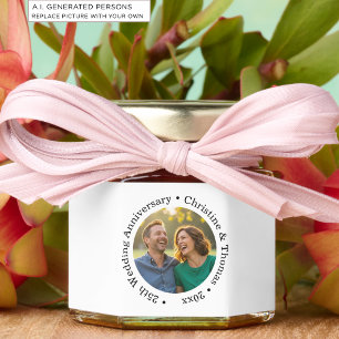 Add Your Own Couple Photo 25th Wedding Anniversary Honey Jar Favors