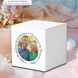 Add Your Own Couple Photo 30th Wedding Anniversary Favor Boxes
